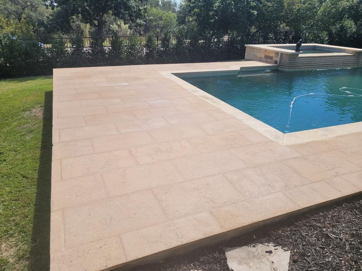 Pool deck and hardscape pressure cleaning result in Waco TX